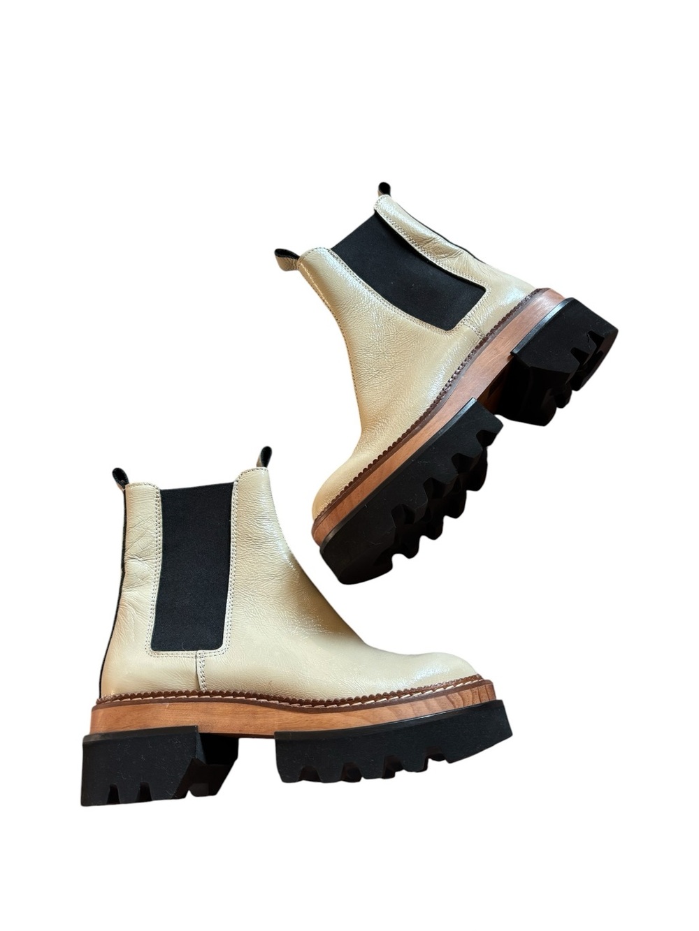 Free People Vance Chelsea Clog Boots Oatmeal Like New size 38